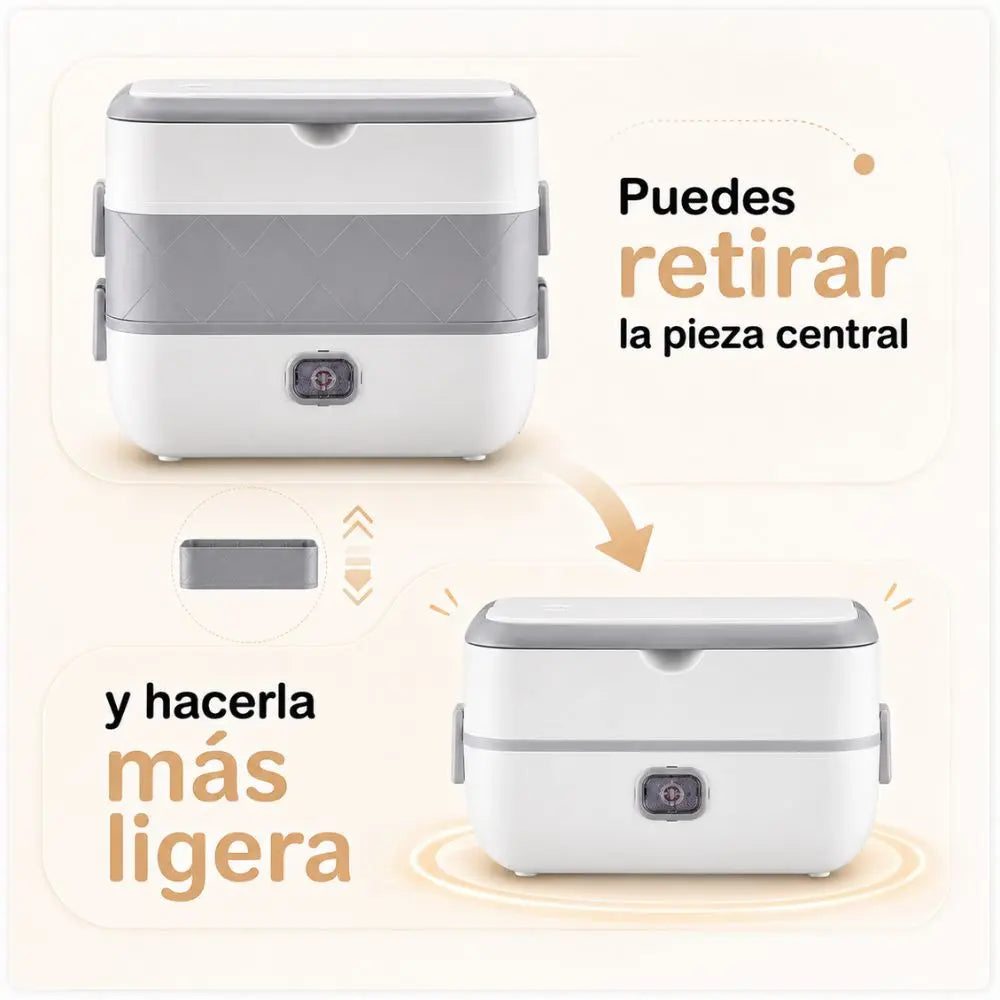Lonchera Eléctrica Portátil – Dile adiós a la comida fría, caliéntala tú mismo con solo un botón.