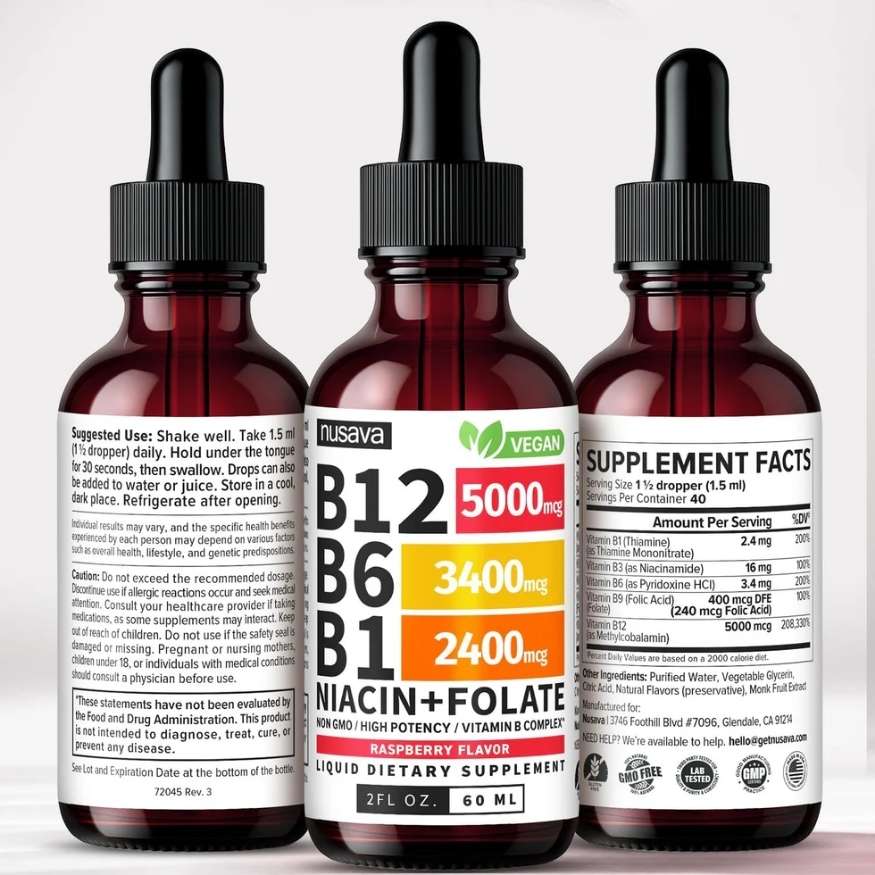 B12 Complex – Dile adiós al cansancio y a la mente nublada con vitamina B12, B6 y B1 de alta potencia en solo 7 días