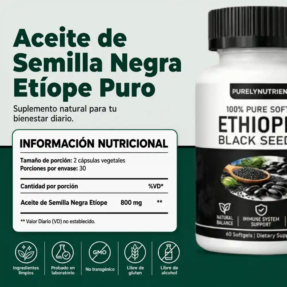 ETHIOPIAN BLACK SEED OIL - Recupera tu energía y reduce la sensación de inflamación en 7 días