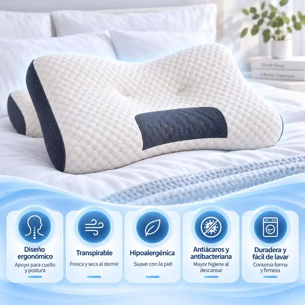 Almohada Cervical Ortopédica – alivia el dolor de cuello y espalda gracias a su forma ergonómica en menos de 7 noches