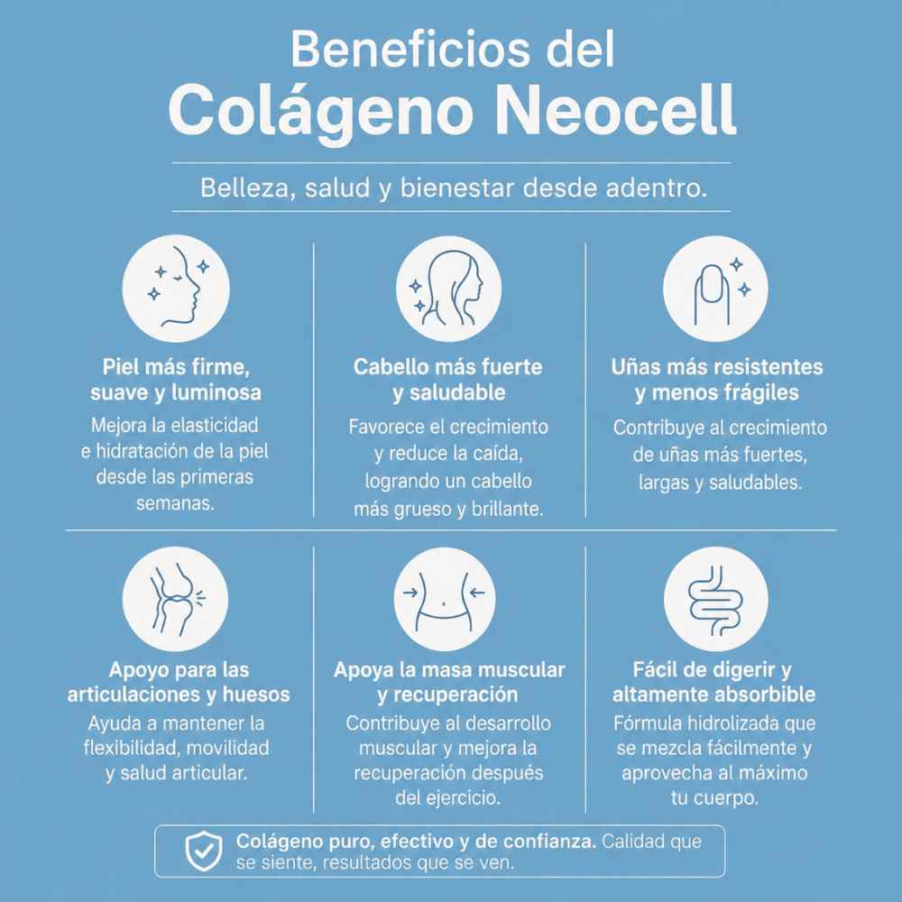 COLAGENO NEOCELL - Recupera tu piel, tu cabello y tus articulaciones gracias al colágeno hidrolizado en solo 4 semanas