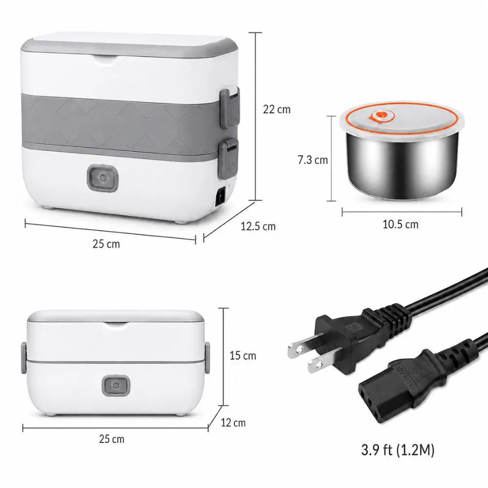 Lonchera Eléctrica Portátil – Dile adiós a la comida fría, caliéntala tú mismo con solo un botón.