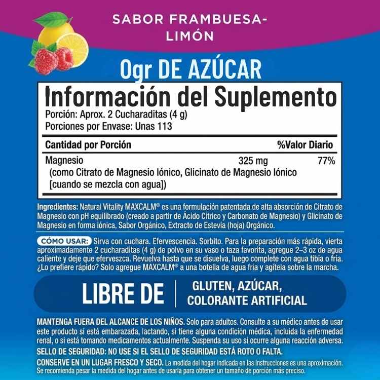 MAXCALM - Acaba el estrés y la tensión con el citrato de magnesio en solo 30 minutos