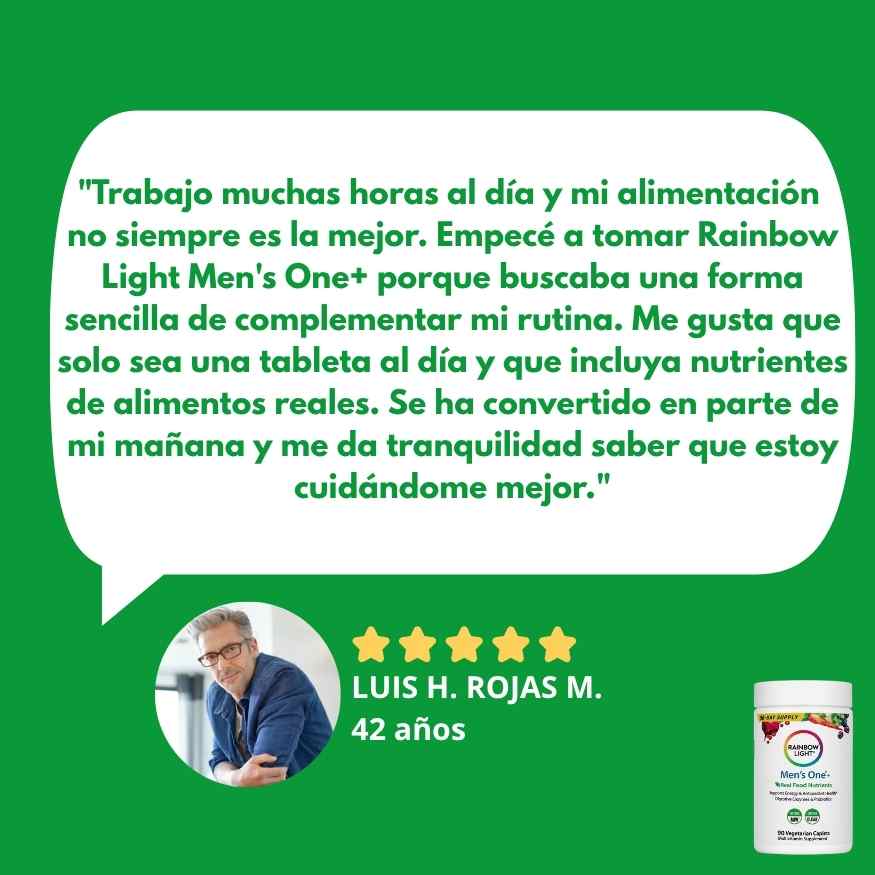 Rainbow Light Men's One+ – Recupera tu energía y tu vitalidad con solo 1 pastilla al día en menos de 30 días