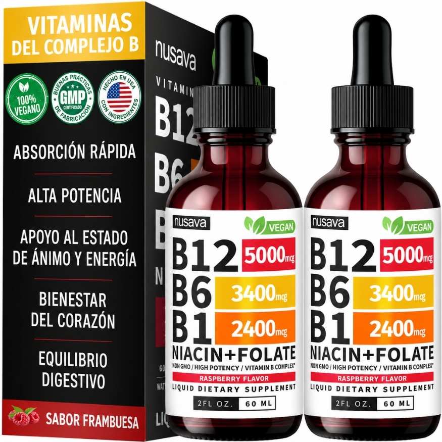 B12 Complex – Dile adiós al cansancio y a la mente nublada con vitamina B12, B6 y B1 de alta potencia en solo 7 días