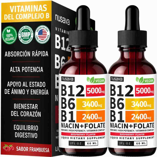 B12 Complex – Dile adiós al cansancio y a la mente nublada con vitamina B12, B6 y B1 de alta potencia en solo 7 días